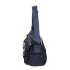 Prada Double Buckle Flap Messenger Bag Navy Nylon Canvas — view 3