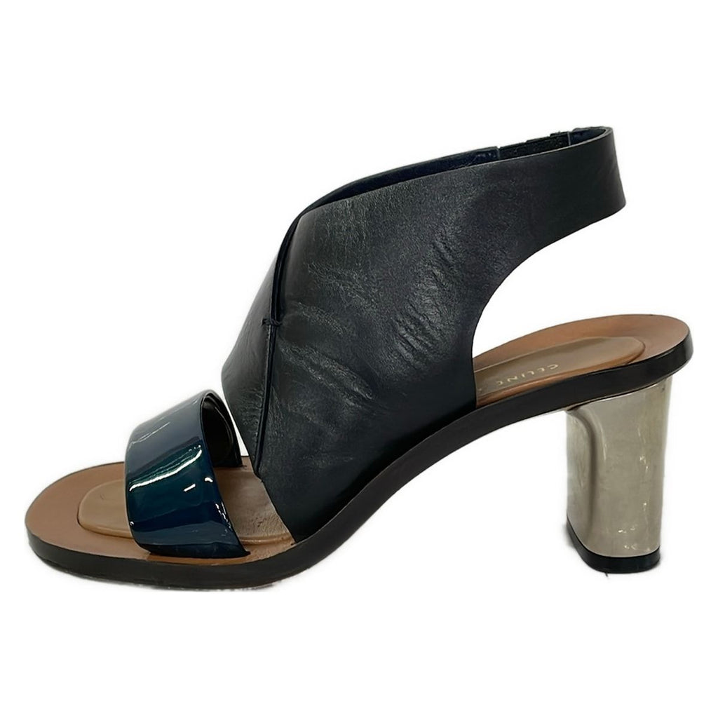 Celine Sandals 34 Black Dark Navy Leather