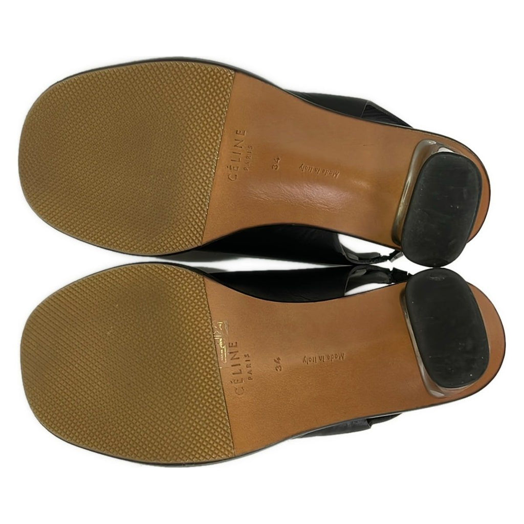 Celine Sandals 34 Black Dark Navy Leather — view 4