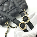 Chanel Backpack Quilted CC Logo Caviar Leather Black — view 7