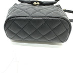 Chanel Backpack Quilted CC Logo Caviar Leather Black — view 3
