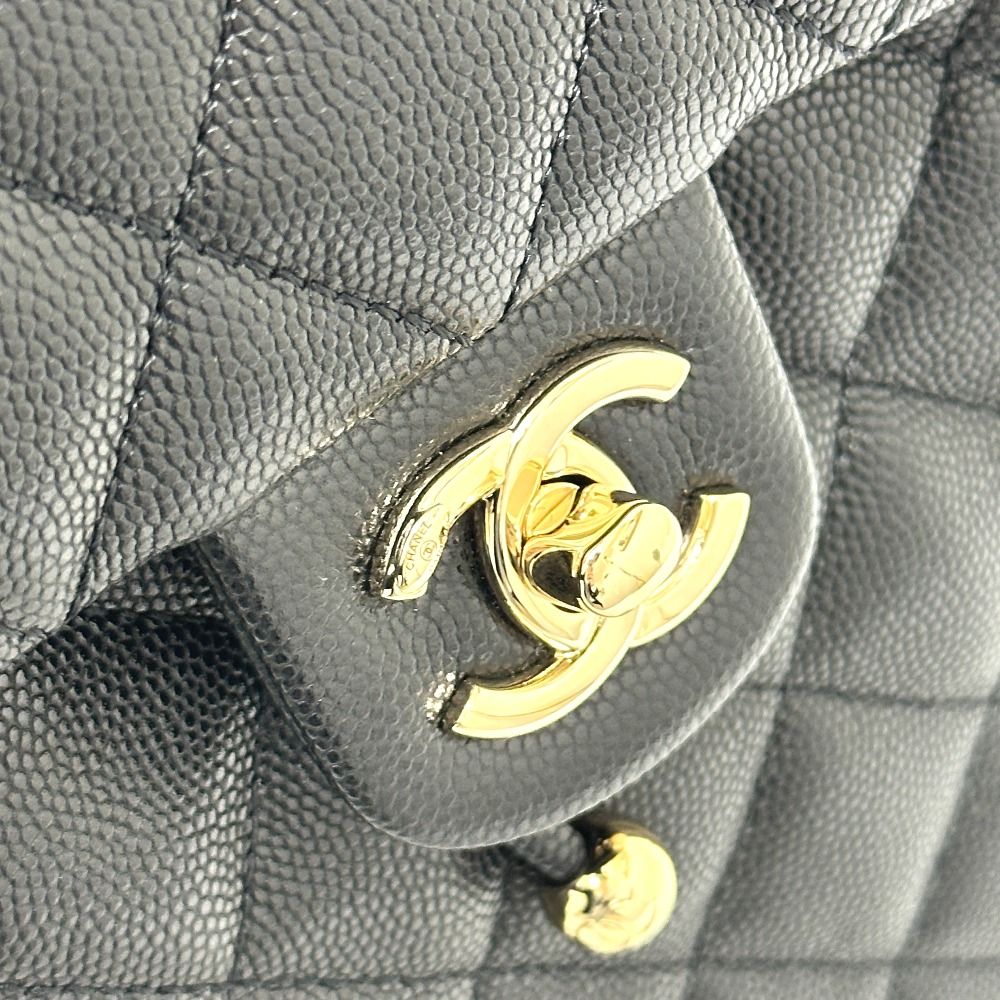 Chanel Backpack Quilted CC Logo Caviar Leather Black — view 6