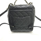Chanel Backpack Quilted CC Logo Caviar Leather Black — view 2
