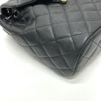 Chanel Backpack Quilted CC Logo Caviar Leather Black — view 5