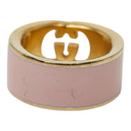 Gucci Interlocking Bangle Ring Set S Gold Pink Plated Bracelet