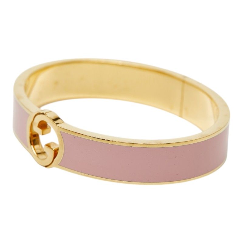 Gucci Interlocking Bangle Ring Set S Gold Pink Plated Bracelet
