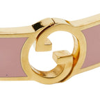 Gucci Interlocking Bangle Ring Set S Gold Pink Plated Bracelet