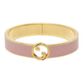 Gucci Interlocking Bangle Ring Set S Gold Pink Plated Bracelet