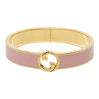 Gucci Interlocking Bangle Ring Set S Gold Pink Plated Bracelet