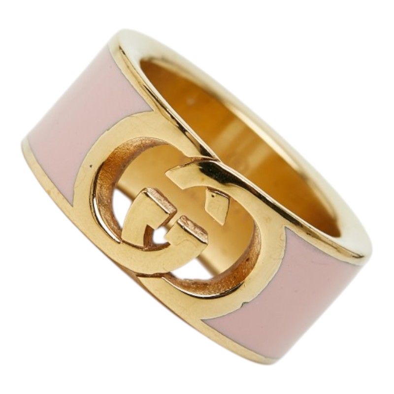 Gucci Interlocking Bangle Ring Set S Gold Pink Plated Bracelet