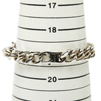 Fendi Logo Plate Chain Bracelet L Silver Metal — view 8