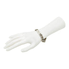 Fendi Logo Plate Chain Bracelet L Silver Metal — view 9