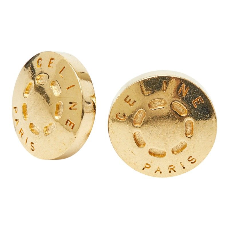 Celine Logo Earrings Abf Gold Plated