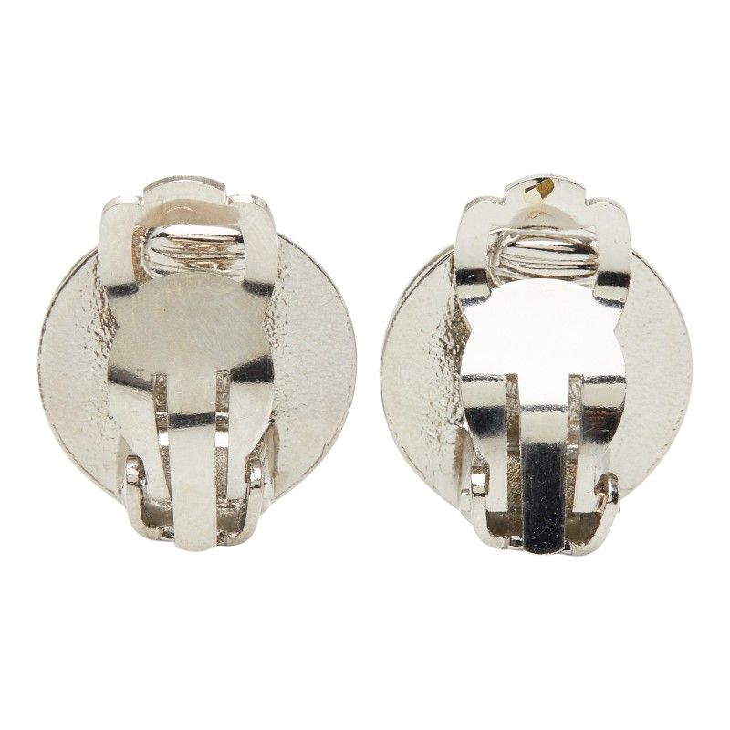Chanel Logo Earrings Silver Metal — view 3