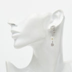Dior CD Logo Button Motif Earrings Silver Plastic Plated — view 4