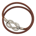 Hermes Atame Choker Bracelet Brown Leather 1