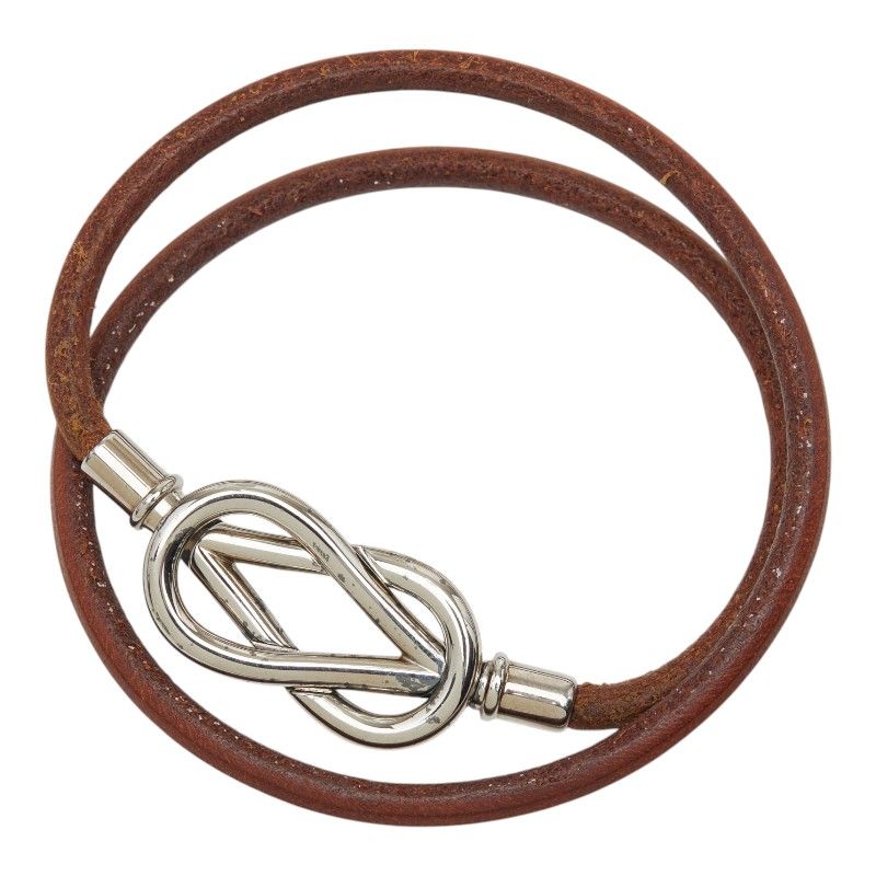 Hermes Atame Choker Bracelet Brown Leather 1