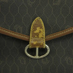 Dior Shoulder Bag Leather Honeycomb Pattern All Over Logo Black Brown — view 7