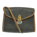 Dior Shoulder Bag Leather Honeycomb Pattern All Over Logo Black Brown