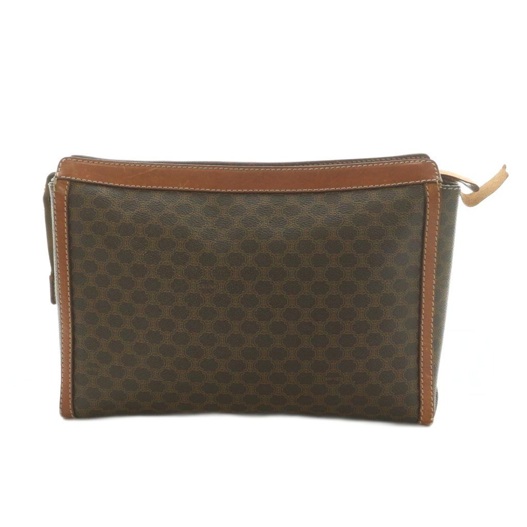Celine Clutch Leather Macadam Pattern Brown — view 2