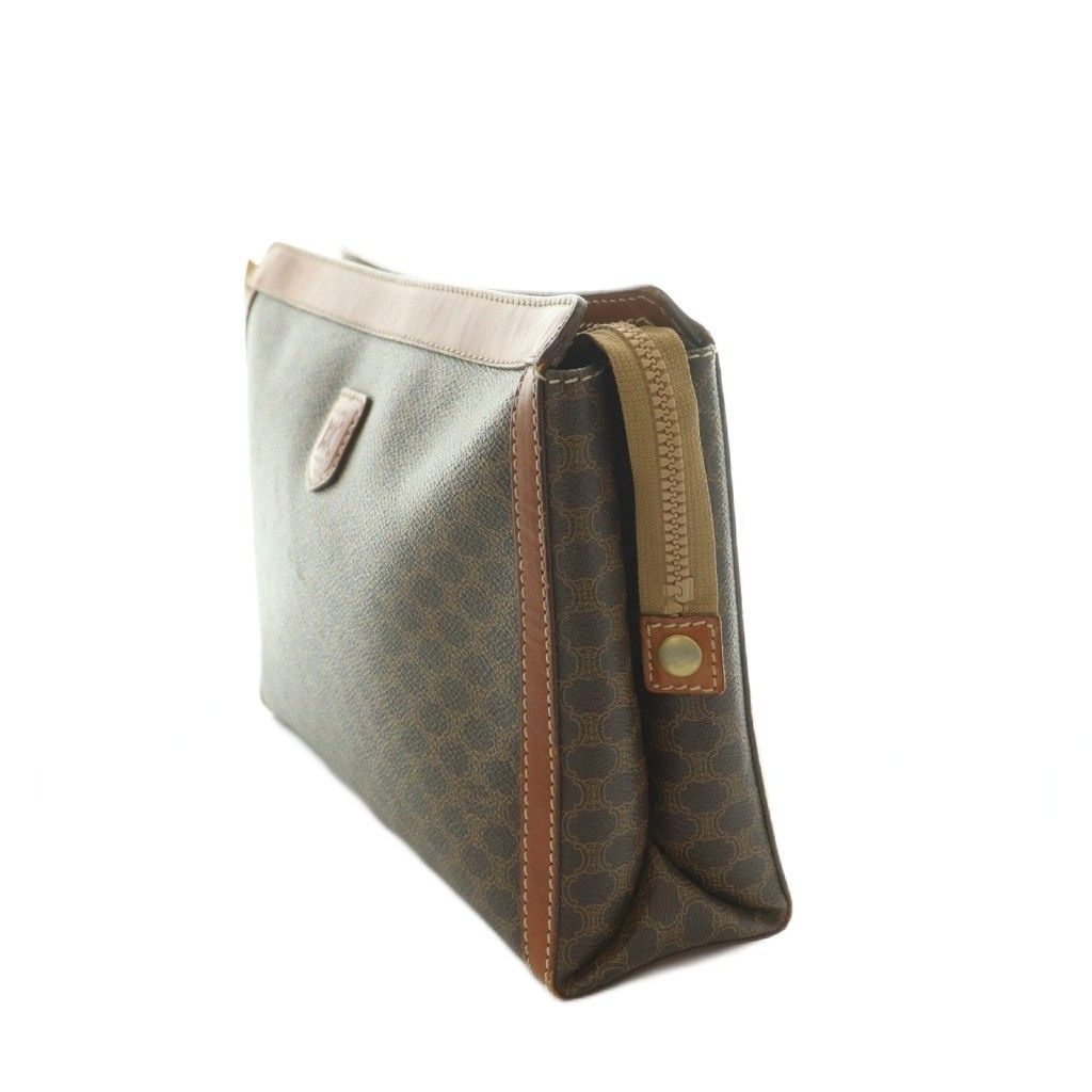 Celine Clutch Leather Macadam Pattern Brown — view 3