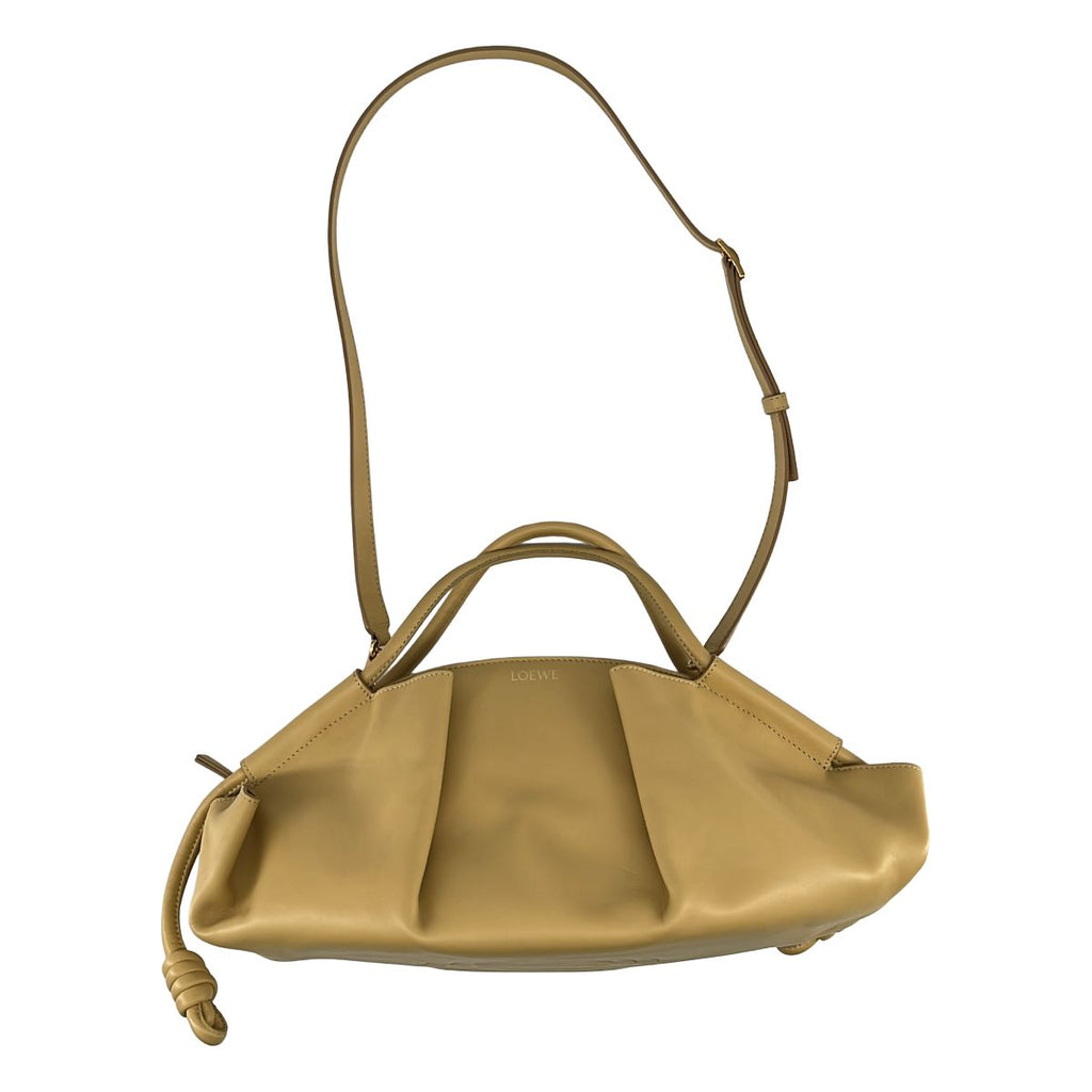 Loewe Leather 2-Way Hand Shoulder Paseo Bag Camel