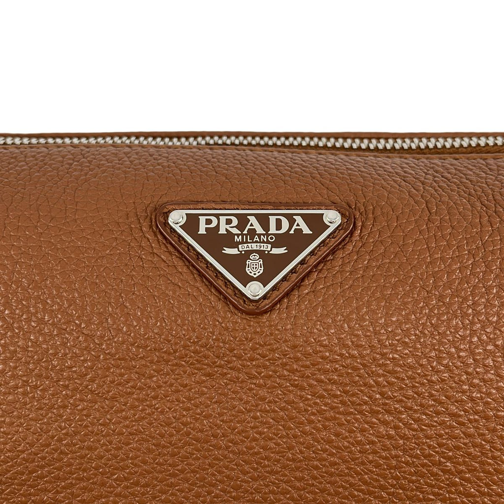 Prada Vitello Daino Leather Shoulder Bag Brown — view 6