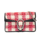 Gucci Shoulder Bag Dionysus GG Tweed Silver