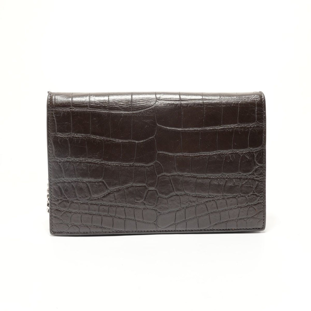 Saint Laurent Yves Shoulder Bag Chain Wallet Croco — view 2