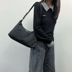 Prada Shoulder Bag Black Nylon Vintage