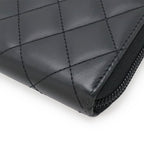 Chanel Cambon Line CC Logo Zip Around Wallet Soft Calf Leather Enamel Black Pink — view 3
