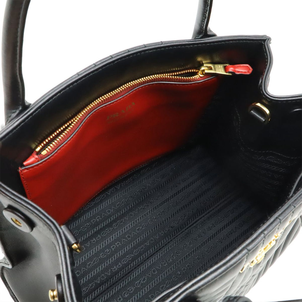 Prada Diagram Handbag Leather Nero Black Gold — view 5