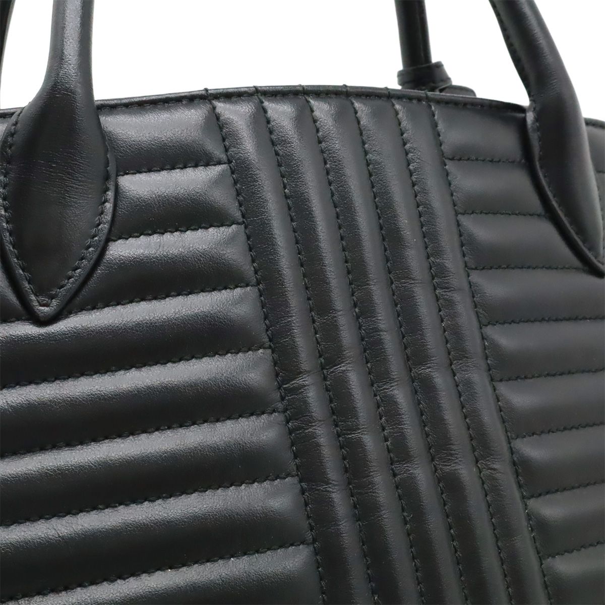 Prada Diagram Handbag Leather Nero Black Gold — view 7