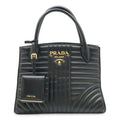Prada Diagram Handbag Leather Nero Black Gold