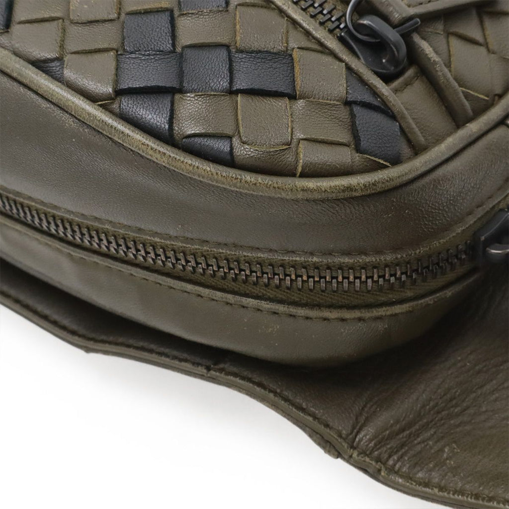 Bottega Veneta Intrecciato Belt Bag Waist Pouch Hip Leather Khaki — view 3