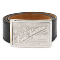 Louis Vuitton Ceinture Jeans Belt Leather Noir Black Silver 90