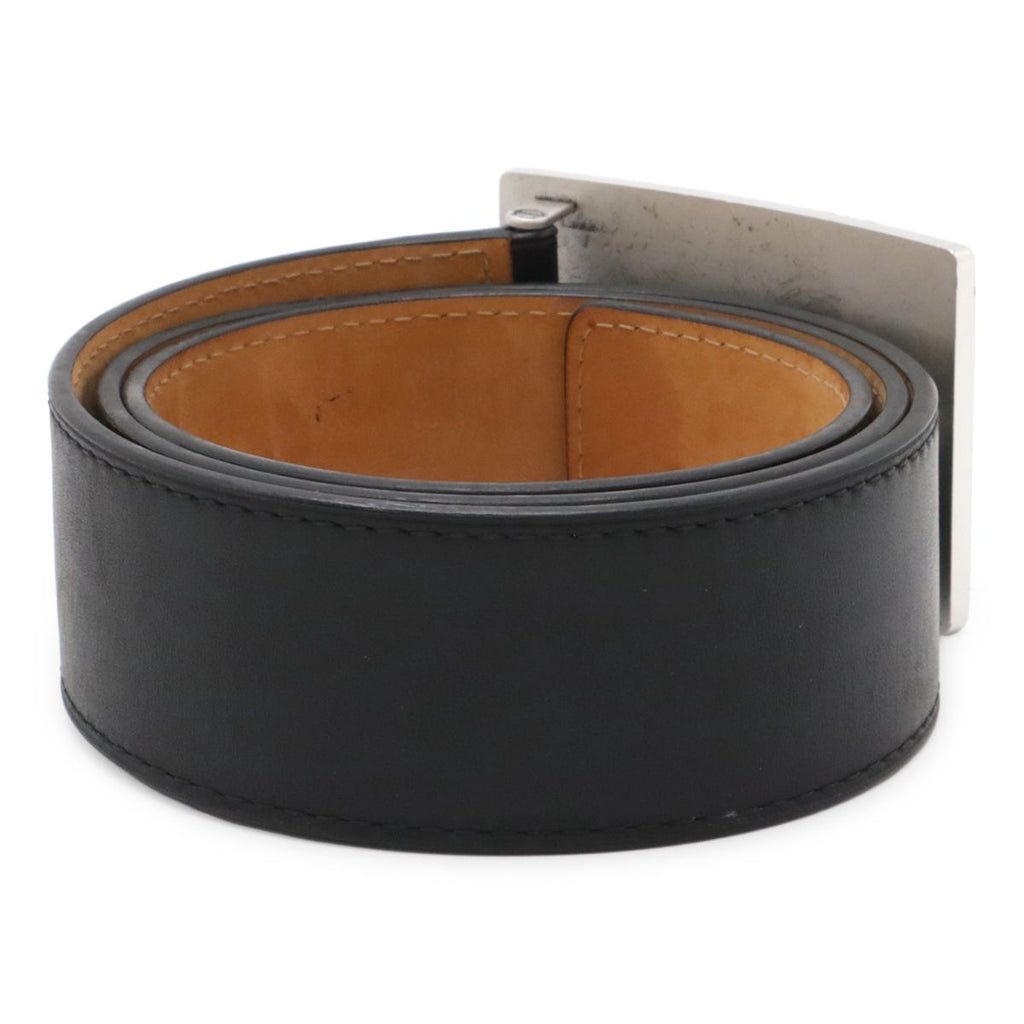 Louis Vuitton Ceinture Jeans Belt Leather Noir Black Silver 90 — view 2