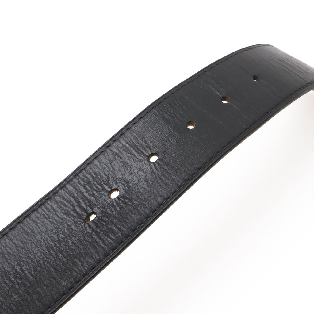 Louis Vuitton Ceinture Jeans Belt Leather Noir Black Silver 90 — view 6