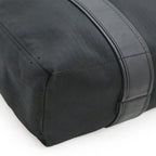 Hermes Acapulco Cabas MM Tote Large Handbag Toilet Blanc Canvas Leather Black — view 3