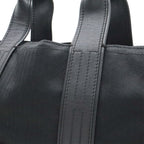 Hermes Acapulco Cabas MM Tote Large Handbag Toilet Blanc Canvas Leather Black — view 7