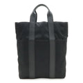 Hermes Acapulco Cabas MM Tote Large Handbag Toilet Blanc Canvas Leather Black