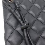 Chanel Cambon Line CC Logo Pochette Shoulder Bag Crossbody Soft Calf Black White — view 6