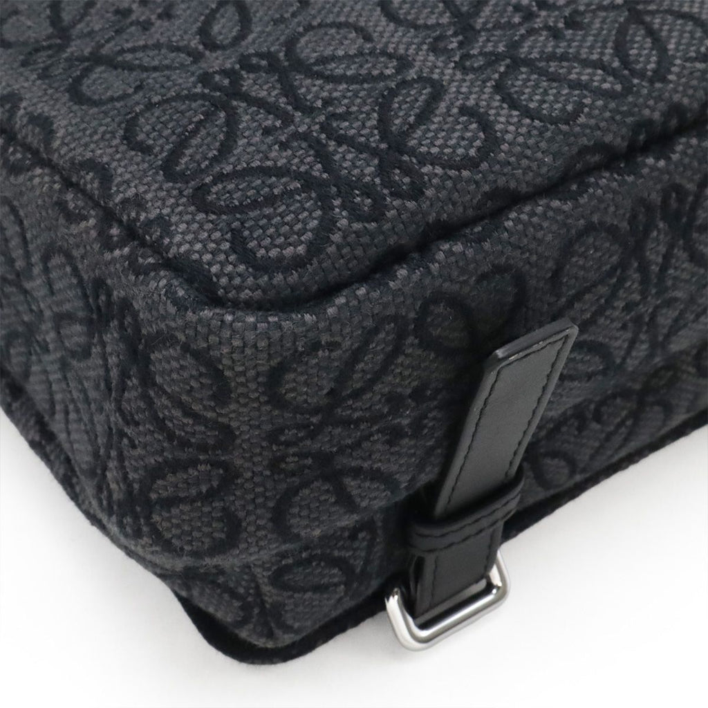 Loewe Repeat Anagram Military Messenger Bag XS Crossbody Canvas Black Silver — view 3