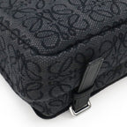 Loewe Repeat Anagram Military Messenger Bag XS Crossbody Canvas Black Silver — view 3