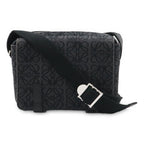 Loewe Repeat Anagram Military Messenger Bag XS Crossbody Canvas Black Silver