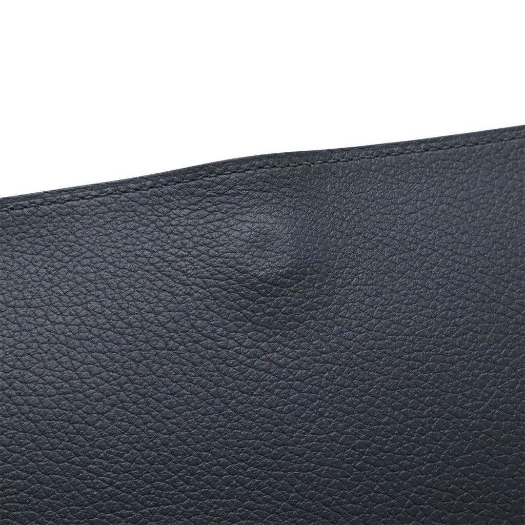Hermes Toutenmain Passport Case Cover Veau Gray Leather Blue Nuit Navy — view 8