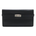 Hermes Kelly Wallet Long Bifold Chevre Leather Black Silver