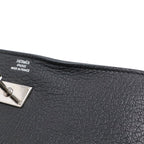 Hermes Kelly Wallet Long Bifold Chevre Leather Black Silver — view 9