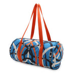 Hermes Cavalcade Air Silk Duffle 38 Shoulder Bag Tote 100% Blue Orange — view 2