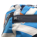 Hermes Cavalcade Air Silk Duffle 38 Shoulder Bag Tote 100% Blue Orange — view 6